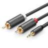 Kabel UGREEN AV102 2x RCA (Cinch) Klinke 3,5 mm 10m (schwarz)