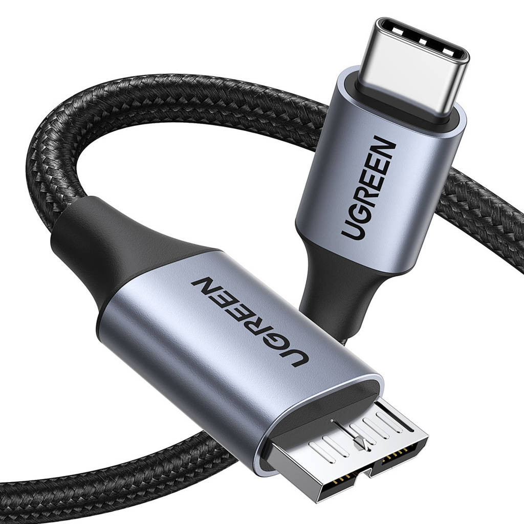 Szary Kabel USB C - Micro USB B 3.0 5Gb/s 3A 2m od Ugreen