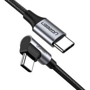 Cable USB-C to USB-C, angled UGREEN QC 3.0 PD 3A 60W 1m (black)