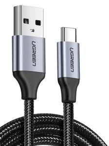 Cable USB to USB-C QC3.0 UGREEN 2m with aluminum plug (black)