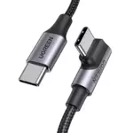 Angle cable USB-C to USB-C UGREEN US334 5A, PD 100W, 1m (black)