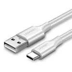 Nickel-plated cable USB-C QC3.0 UGREEN 1.5m (white)