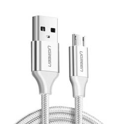 Cable UGREEN Micro USB QuickCharge 3.0 2.4A Nylonew Braided 1.5m White