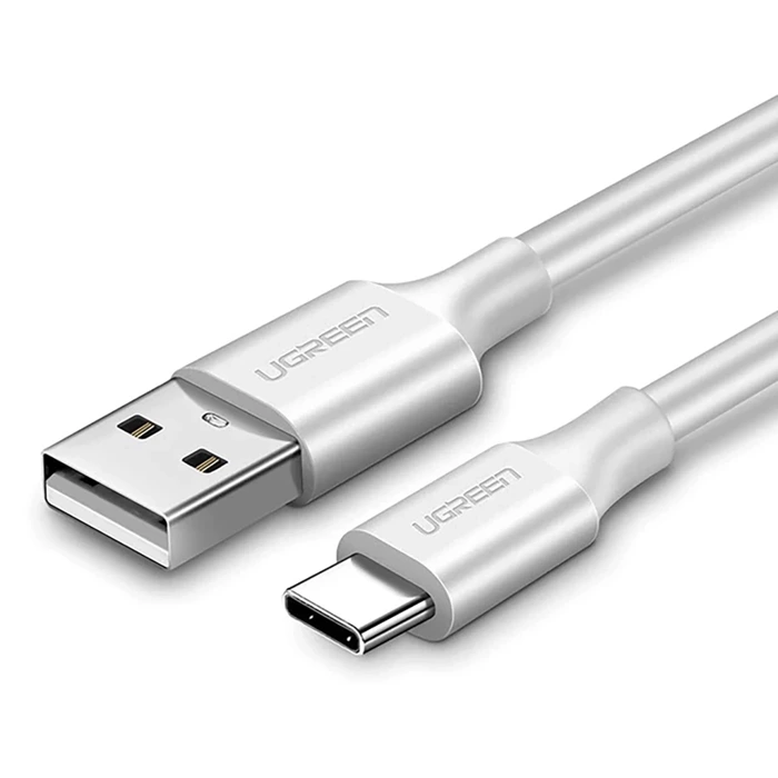 Nickel-plated cable USB-C QC3.0 UGREEN 2m (white)