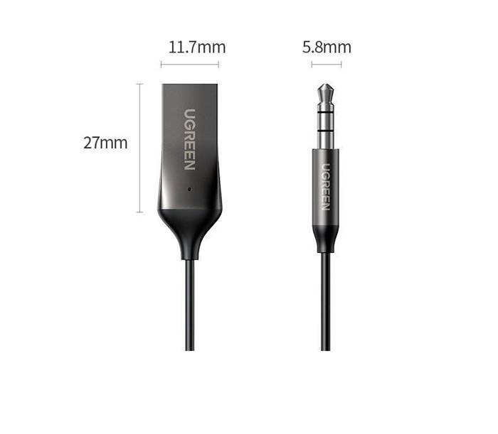 Ugreen Bluetooth 5.0 audio receiver cable USB audio adapter AUX jack black (70601 CM309)