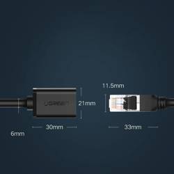 Ugreen Extension Cable Ethernet RJ45 Cat 6 FTP 1000Mbps 3m Black (NW112 11282)