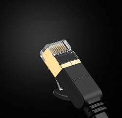 Ugreen Flat Cable Internet Network Cable Ethernet Patchcord RJ45 Cat 7 STP LAN 10 Gbps 5m Black (NW106 11263)