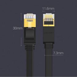 Ugreen Flat Cable Internet Network Cable Ethernet Patchcord RJ45 Cat 7 STP LAN 10 Gbps 5m Black (NW106 11263)