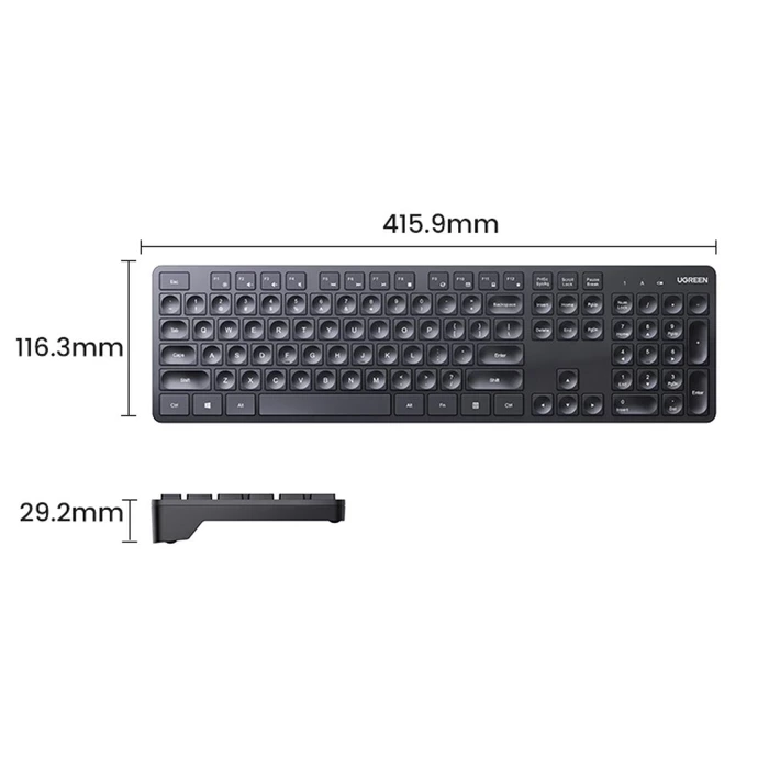 Ugreen KU004 2.4GHz wireless keyboard - black