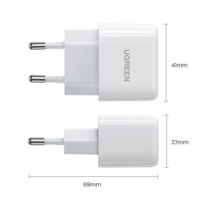 Ugreen USB-C charger 20W PD3.0 QC4.0 white (CD241)