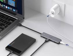 Ugreen USB HUB splitter - 4x USB 3.2 Gen 1 with micro USB power port gray (CM219 50985)