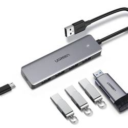 Ugreen USB HUB splitter - 4x USB 3.2 Gen 1 with micro USB power port gray (CM219 50985)