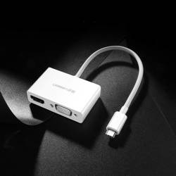 Ugreen adapter video converter USB Type C - HDMI / VGA white (MM123)