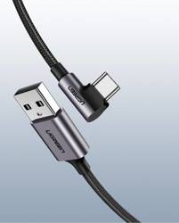 Ugreen angle cable USB - USB Type C 2m 3A gray (50942)