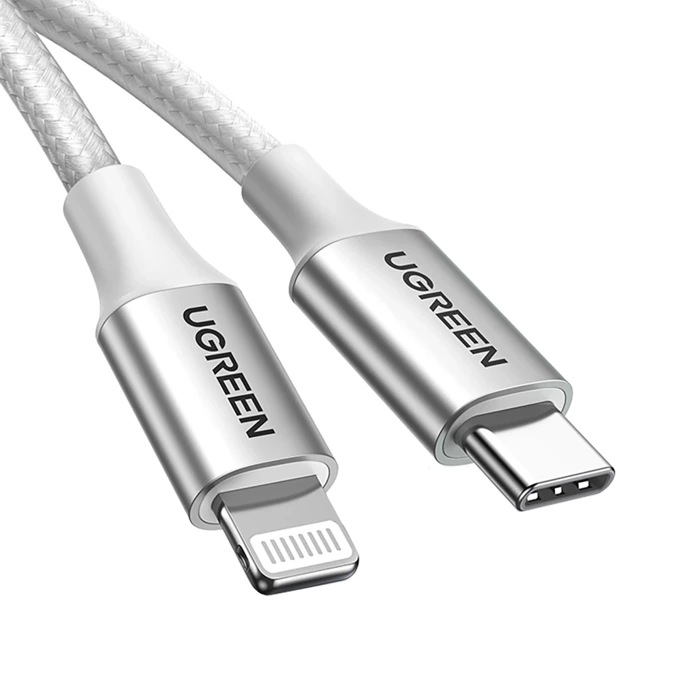 Ugreen cable USB Type C cable - Lightning MFI 1 m 3 A 36 W silver (70523)