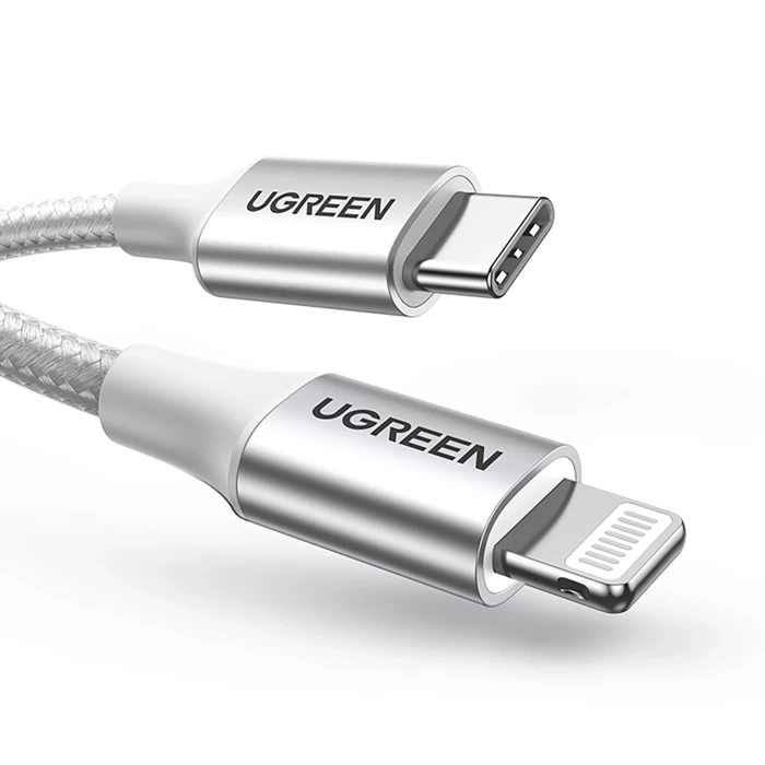 Ugreen cable USB Type C cable - Lightning MFI 1 m 3 A 36 W silver (70523)