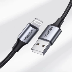 Cable Lightning to USB UGREEN 2.4A US199, 2m (Black)