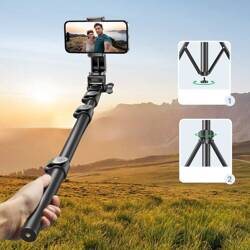 Selfie stick Ugreen LP680 with stand and Bluetooth 1.8m remote control - black