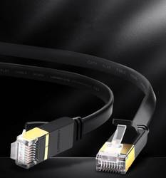 Ugreen Flat Cable Internet Network Cable Ethernet Patchcord RJ45 Cat 7 STP LAN 10 Gbps 5m Black (NW106 11263)