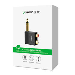 Ugreen audio jack adapter 6.35mm male to 2xRCA female black (AV147)