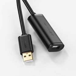 Ugreen cable active USB-A (male) - USB-A (female) USB 2.0 480Mbps extension cable 15m black (US121)