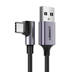 Kabel USB zu USB-C gewinkelt UGREEN US284, 3A , 2m (schwarz)