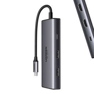 UGREEN CM498 6-in-1 Adapter USB auf 2x USB-A 3.0, USB-C 3.0, 2xHDMI, PD