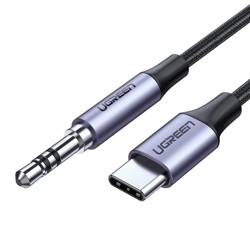 3,5 mm AUX-Miniklinke auf USB-C UGREEN-Kabel 1 m (dunkelgrau)