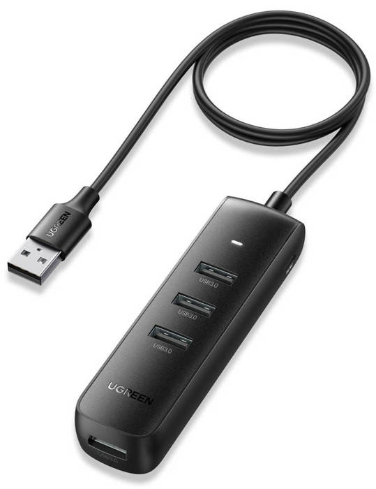 4-in-1-Adapter UGREEN CM416 USB auf 4x USB-Hub 1m (schwarz)