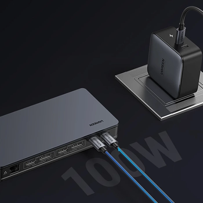 Adapter HUB UGREEN CM615 USB-C auf 2x USB-A, 1x USB-C 3.1, 2x HDMI, 2x DP, SD/TF, RJ45