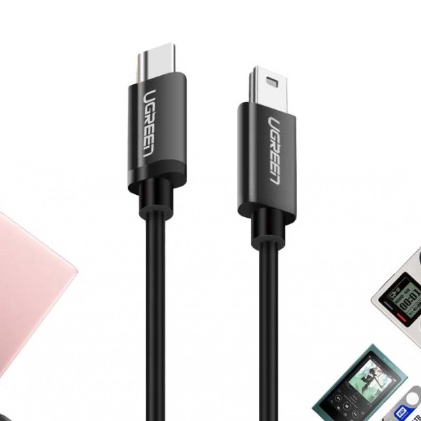 Kabel USB-C auf Mini USB UGREEN US242, 1m (schwarz)