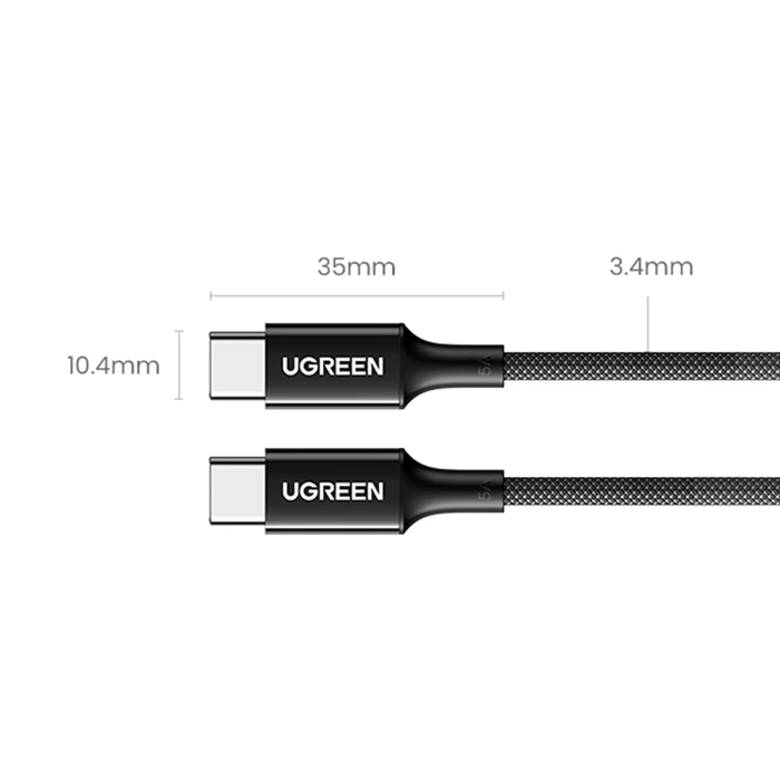 Kabel USB-C auf USB-C UGREEN 15276, 1,5m (schwarz)