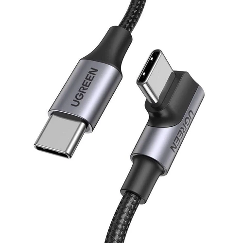 Kabel USB-C auf USB-C, gewinkelt UGREEN US334 5A, PD 100W, 1m (schwarz)