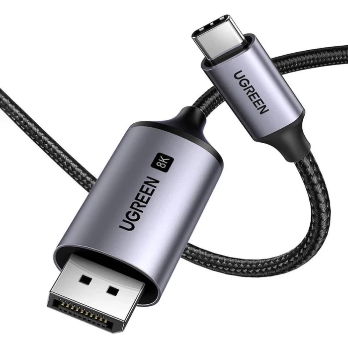 Kabel Ugreen CM556 mit USB-C und DisplayPort 8K Anschlüssen 2m lang - grau