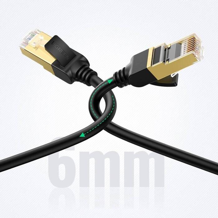Kabel ugreen NW107 RJ45/Cat 7 STP 15m Netzwerkkabel - schwarz