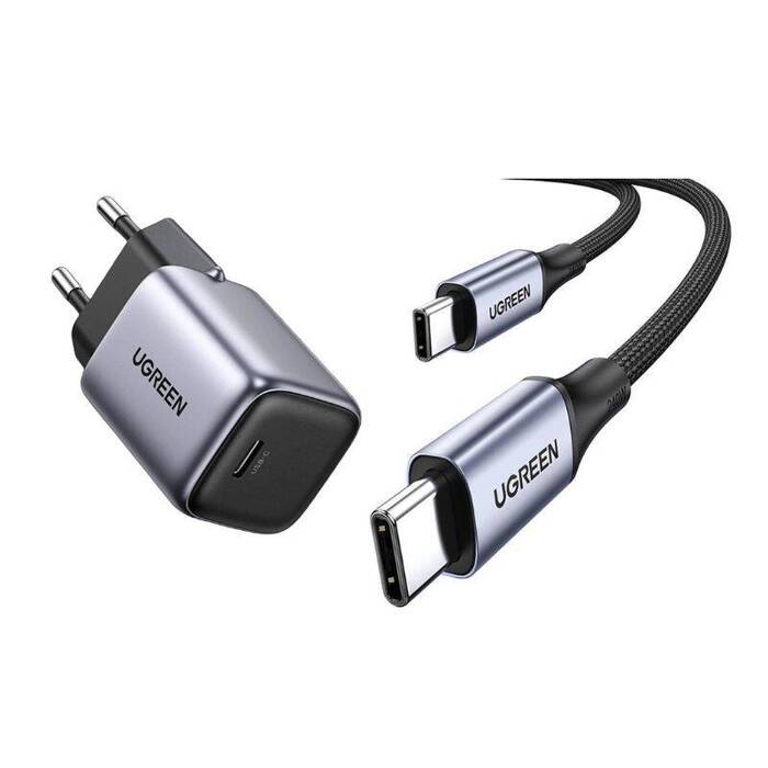 Ladergerät von Kabel UBS-C Ugreen Nexode Mini GaN 30W PD grau (CD319)