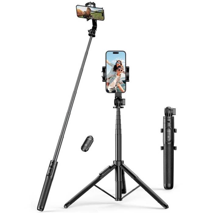 Selfie-Stick / Teleskopstange mit Ständer und 1,5 m Bluetooth-Fernbedienung Ugreen LP586 - schwarz