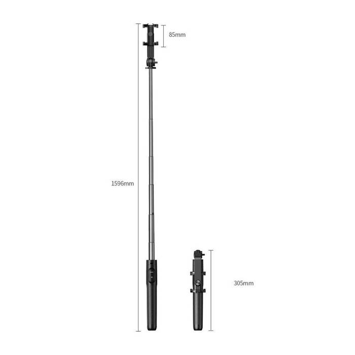 Selfie-Stick / Teleskopstange mit Ständer und 1,5 m Bluetooth-Fernbedienung Ugreen LP586 - schwarz