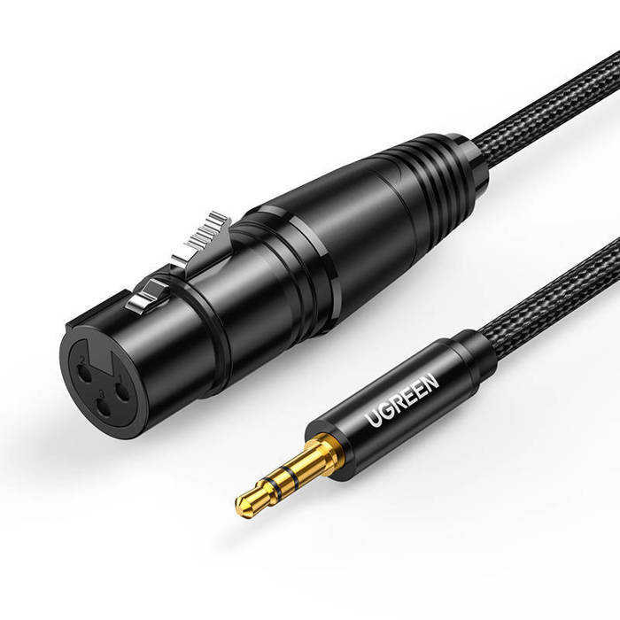 UGREEN AV182 Kabel XLR-Buchse auf 3,5-Klinkenstecker - 2m (schwarz)