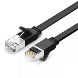 UGREEN flaches Netzwerkkabel mit Metallsteckern, Ethernet RJ45, Kat.6, UTP, 10m (schwarz)