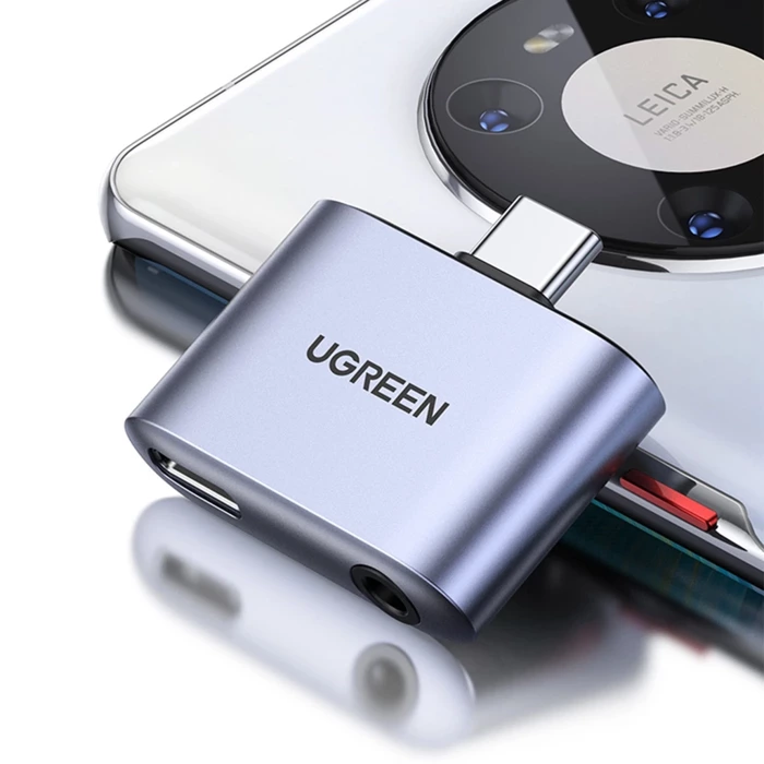 USB-C auf USB-C und 3,5mm Klinkenadapter UGREEN CM231 (grau)