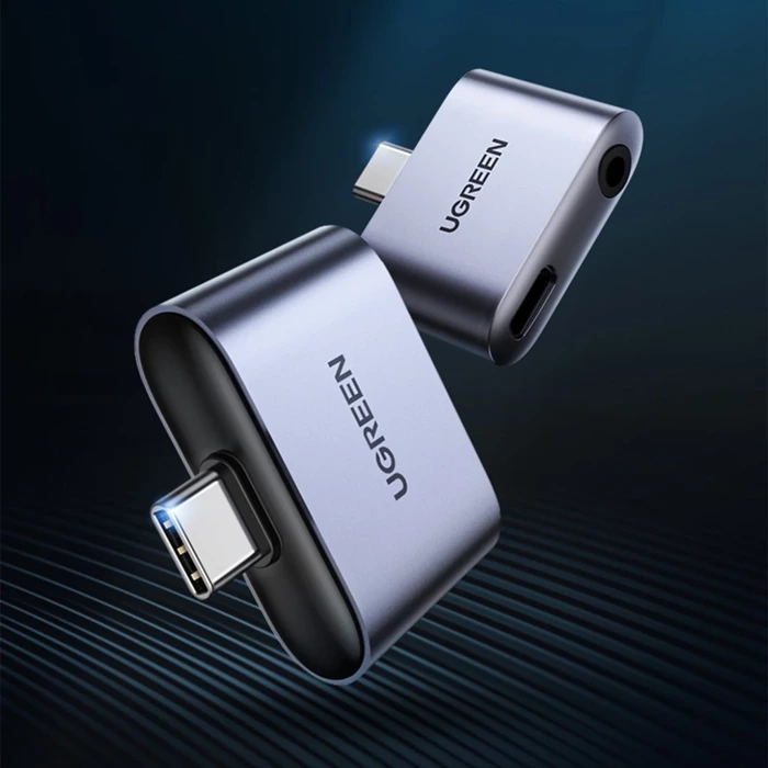 USB-C auf USB-C und 3,5mm Klinkenadapter UGREEN CM231 (grau)