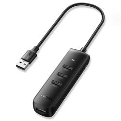 Ugreen 4-in-1 USB HUB - 4x USB Typ A 3.0 PD DC 12V 0,25m schwarz (CM416 10915)