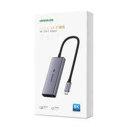Ugreen 4in1 Multifunktions-HUB USB Typ C - 3x USB 3.2 Gen 1 / HDMI 2.1 8K 30Hz grau (50629 CM500)