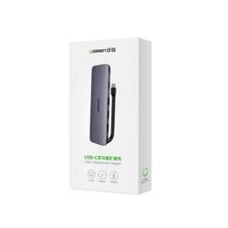 Ugreen 5in1 Multifunktions HUB USB Typ C - HDMI / 3x USB 3.2 Gen 1 (5 Gbps) / USB Typ C Power Delivery 100 W 20 V 5 A grau (70408 CM285)