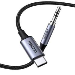 Ugreen AUX-Stereo-Audiokabel 3,5-mm-Miniklinke - USB Typ C für Tablet-Telefon 1 m schwarz (CM450 20192)