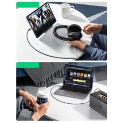 Ugreen AUX-Stereo-Audiokabel 3,5-mm-Miniklinke - USB Typ C für Tablet-Telefon 1 m schwarz (CM450 20192)