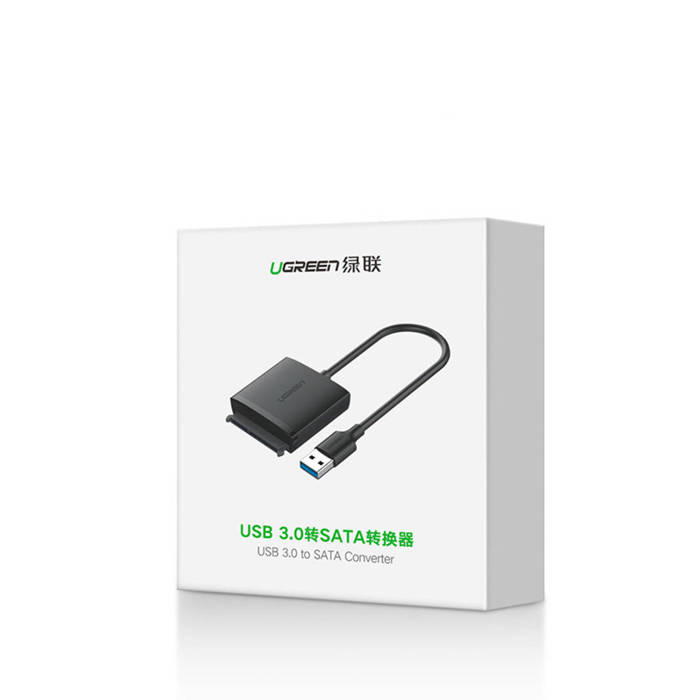 Ugreen Adapter HDD SSD 2.5&#39;&#39; / 3.5&#39;&#39; SATA III 3.0 Adapter - USB 3.2 Gen 1 (SuperSpeed USB 5 Gbps) schwarz (60561 CM257)