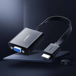 Ugreen Adapter HDMI - VGA Micro USB / Audio 3,5 mm Miniklinke schwarz (40248)