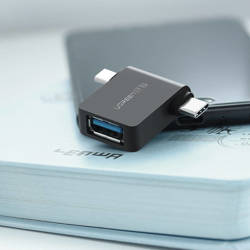 Ugreen Adapter OTG USB USB 3.2 Gen 1 (5Gbps) - USB Type C / Micro USB schwarz (30453)